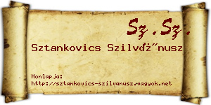 Sztankovics Szilvánusz névjegykártya